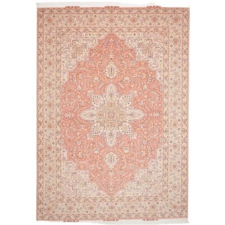 Tappeto Tabriz 50 Raj Persia giallo marrone 248x350
