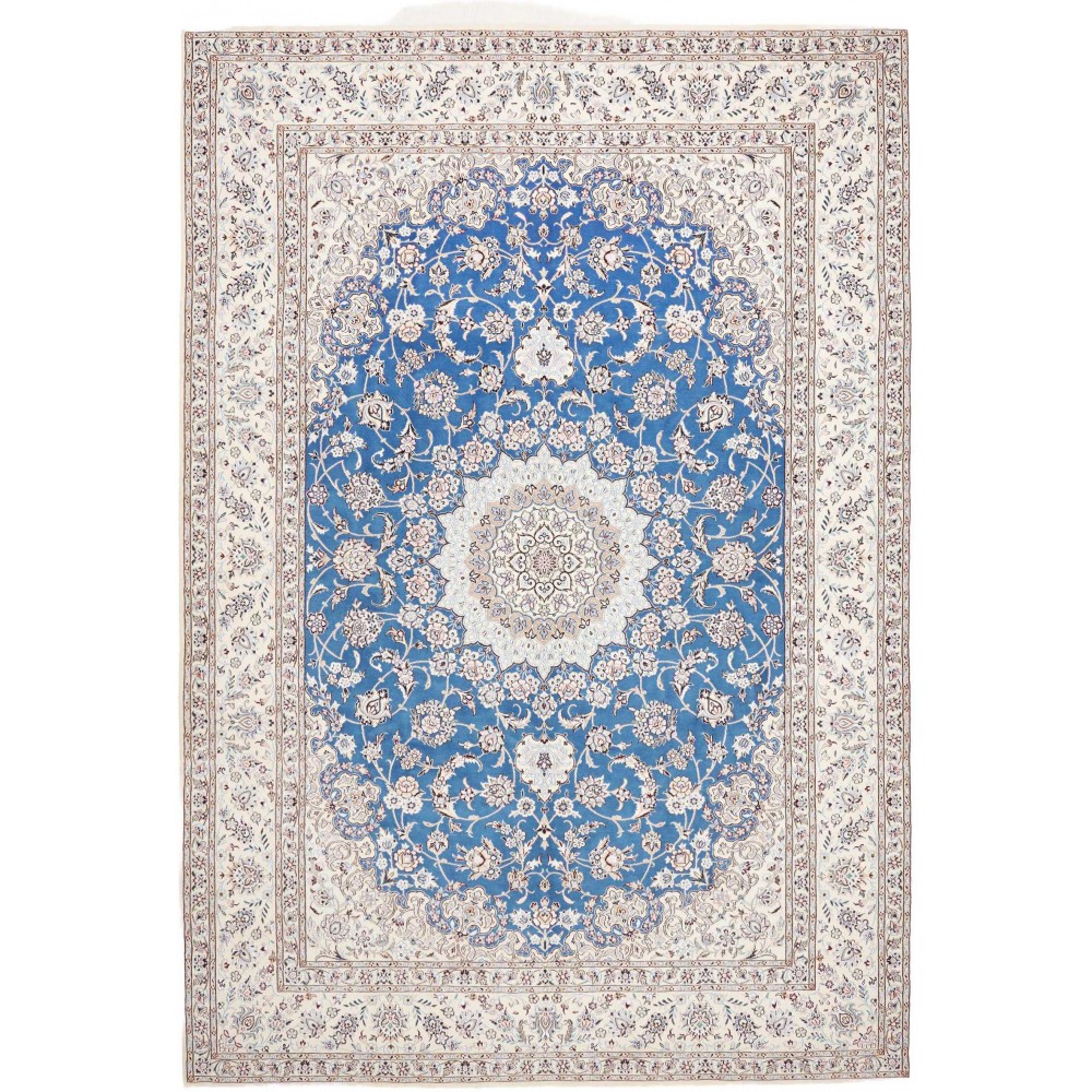 Tappeto Nain 9La Persia bianco blu 245x355