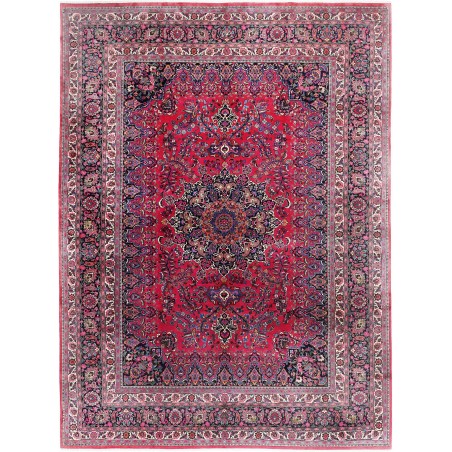 Tappeto Mashad Persia azzurro blu 364x496