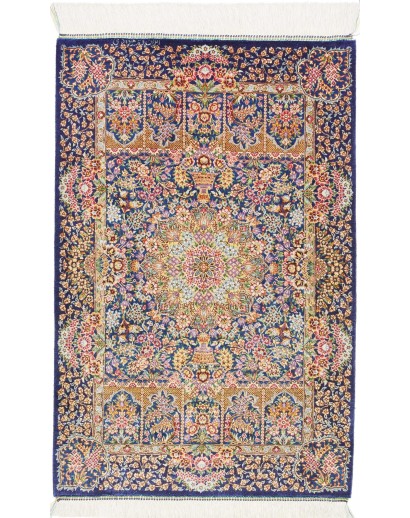 Tappeto Ghom seta Persia marrone grigio 60x93