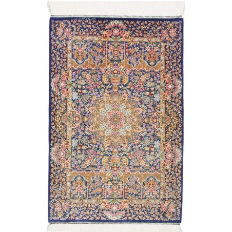 Tappeto Ghom seta Persia marrone grigio 60x93