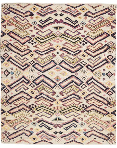Tappeto African Design Pakistan bianco marrone 246x302