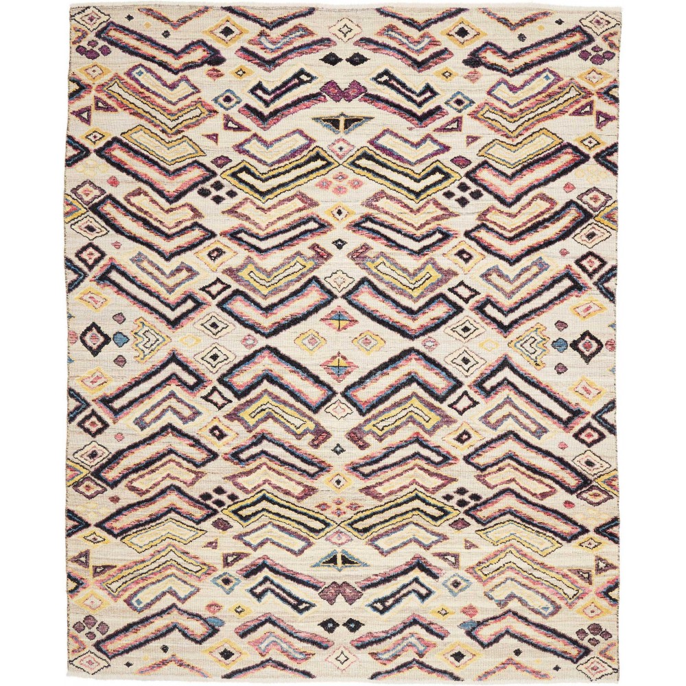 Tappeto African Design Pakistan bianco marrone 246x302