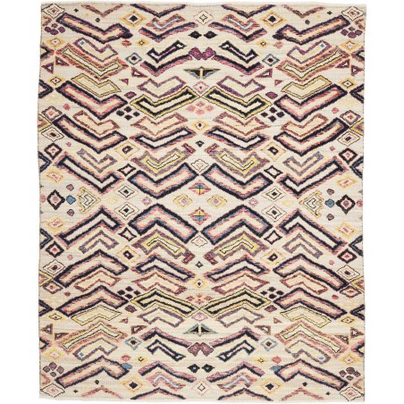 Tappeto African Design Pakistan bianco marrone 246x302