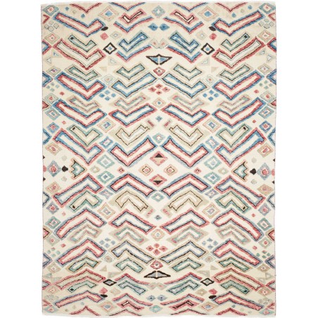Tappeto African Design Pakistan bianco marrone 275x370