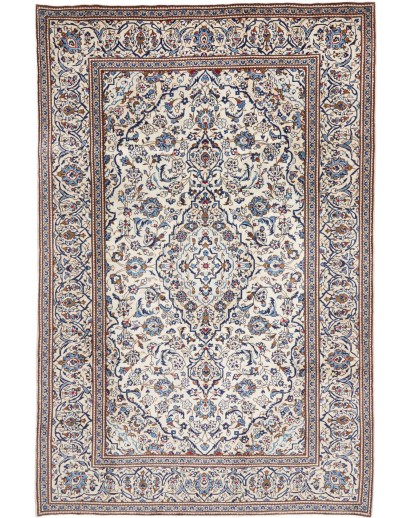 Tappeto Kashan Persia bianco azzurro 200x303