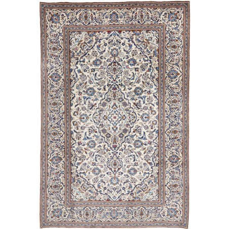 Tappeto Kashan Persia bianco azzurro 200x303