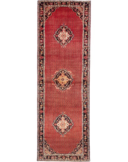 Tappeto Hamadan Persia marrone giallo 135x416