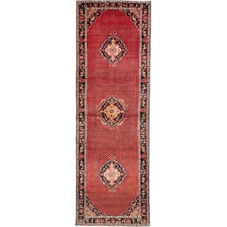 Tappeto Hamadan Persia marrone giallo 135x416