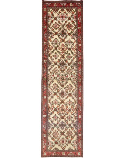 Tappeto Hamadan Persia marrone giallo 100x368