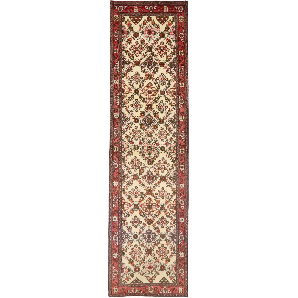 Tappeto Hamadan Persia marrone giallo 100x368