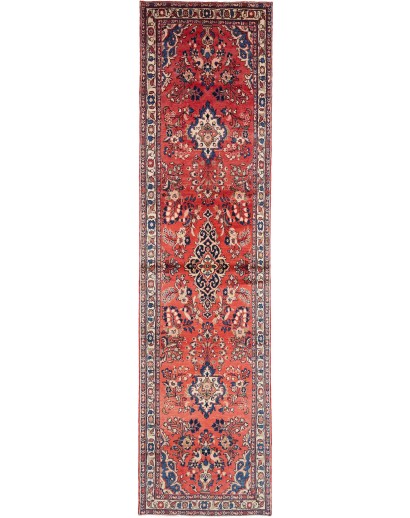 Tappeto Hamadan Persia marrone giallo 110x418