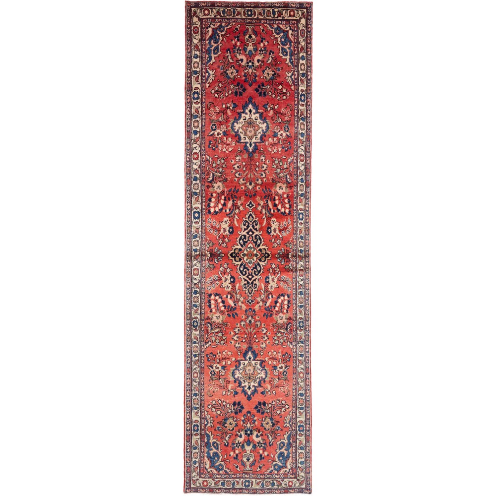 Tappeto Hamadan Persia marrone giallo 110x418