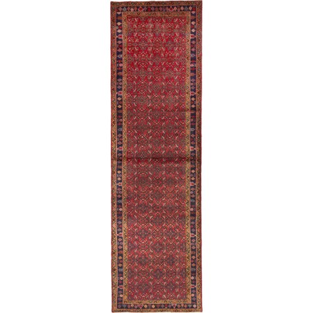 Tappeto Hamadan Persia marrone rosso 122x420