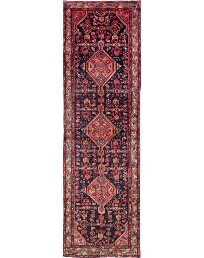 Tappeto Hamadan Persia grigio marrone 118x382