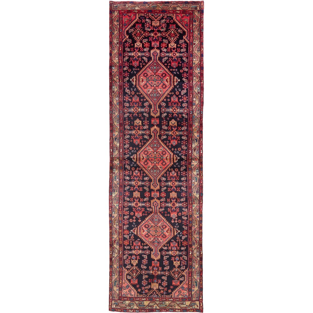 Tappeto Hamadan Persia grigio marrone 118x382