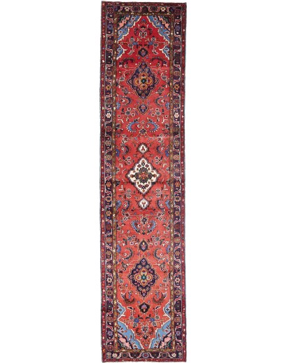 Tappeto Hamadan Persia marrone grigio 95x400