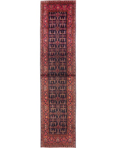 Tappeto Hamadan Persia grigio rosso 110x443