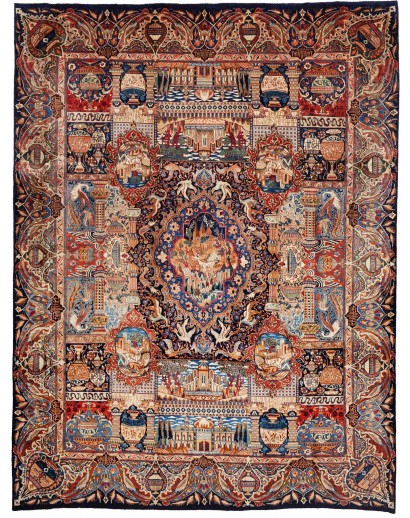 Tappeto Kashamr Zirkhaki Persia marrone blu 294x385