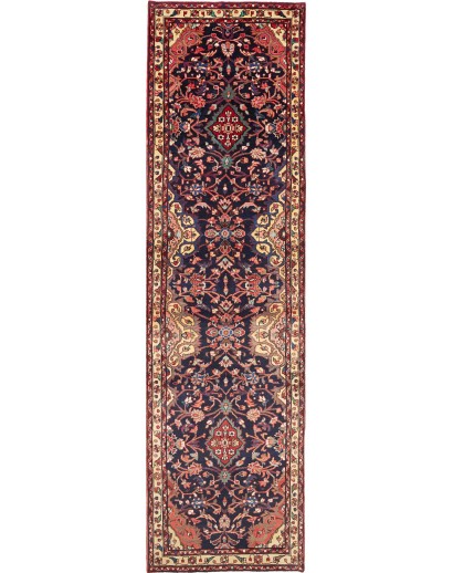 Tappeto Hamadan Persia marrone giallo 122x443