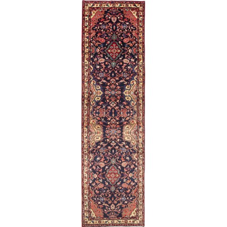 Tappeto Hamadan Persia marrone giallo 122x443