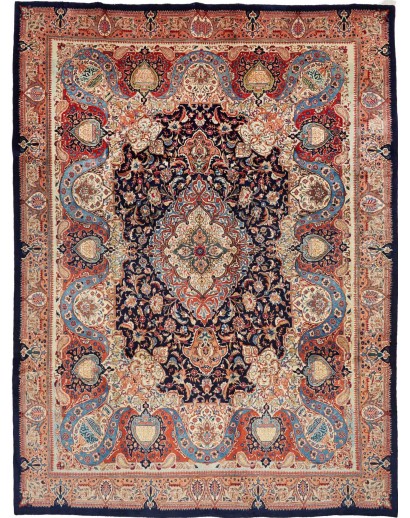 Tappeto Kashamr Zirkhaki Persia marrone blu 294x396