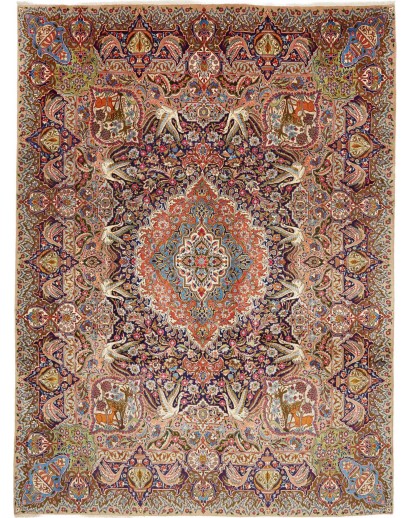 Tappeto Kashamr Zirkhaki Persia bianco grigio 294x390