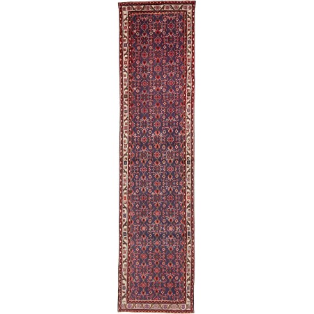 Tappeto Hamadan Persia grigio rosso 100x410