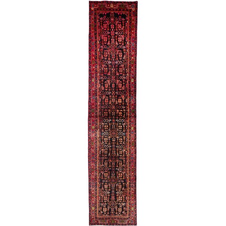 Tappeto Hamadan Persia grigio marrone 110x515