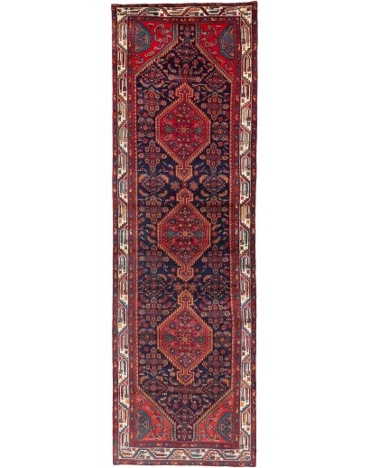 Tappeto Hamadan Persia grigio marrone 115x368