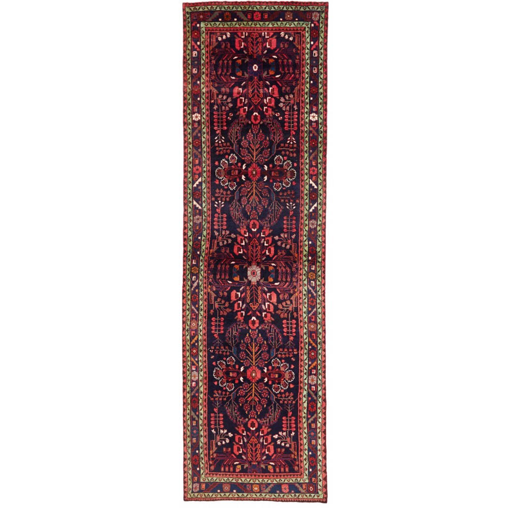 Tappeto Hamadan Persia grigio rosso 104x370