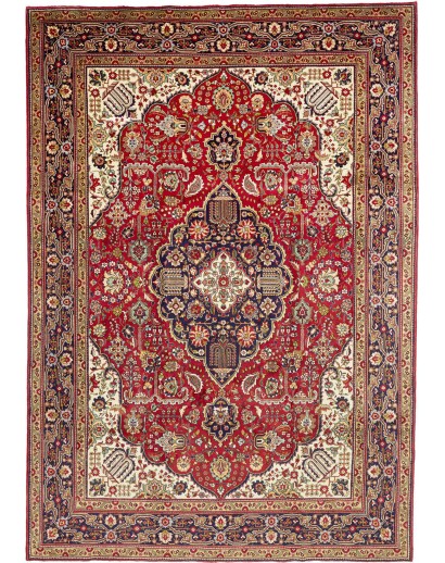 Tappeto Tabriz Persia marrone giallo 250x358