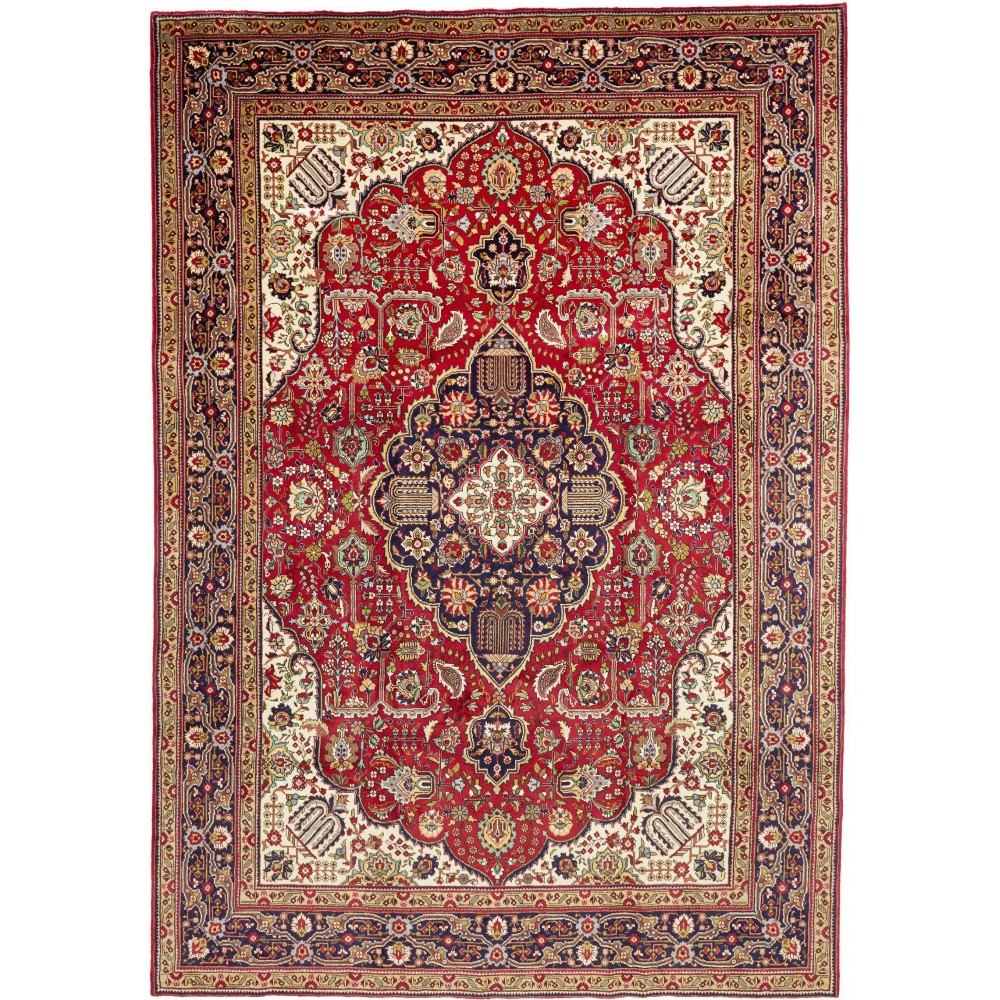 Tappeto Tabriz Persia marrone giallo 250x358