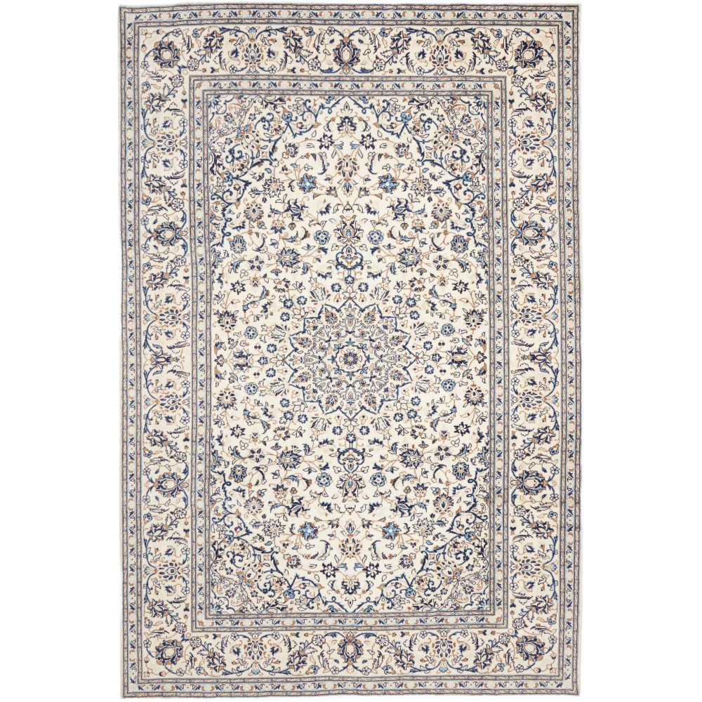 Tappeto Kashan Persia bianco grigio 200x303