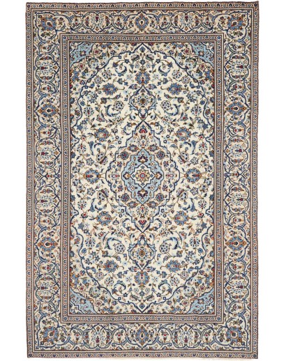 Tappeto Kashan Persia beige grigio 193x298