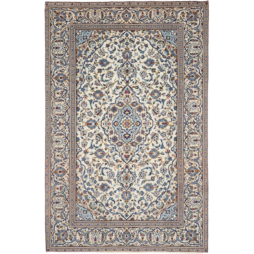 Tappeto Kashan Persia beige grigio 193x298