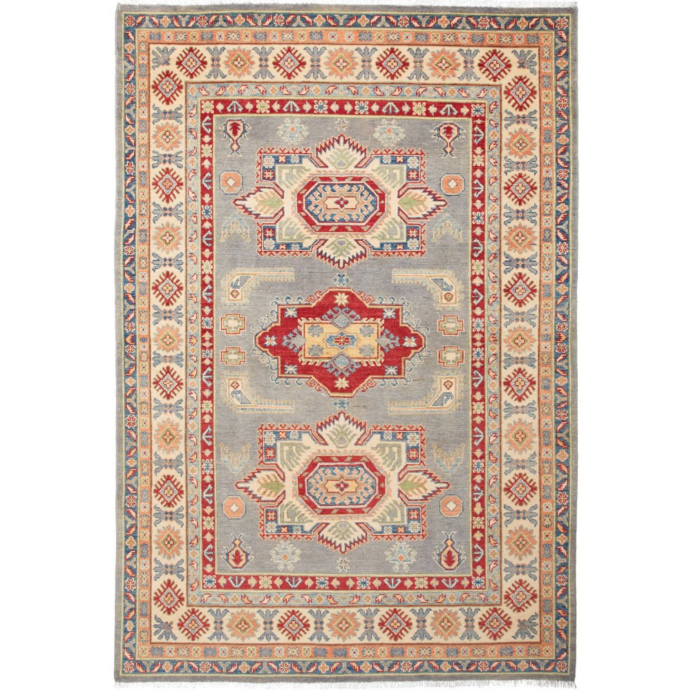 Tappeto Kazak Afghanistan marrone grigio 163x241 Tappeto Kazak Afghanistan marrone grigio 163x241
