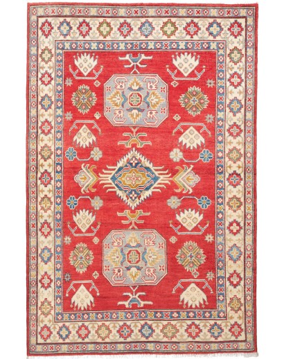 Tappeto Kazak Pakistan beige rosso 121x186