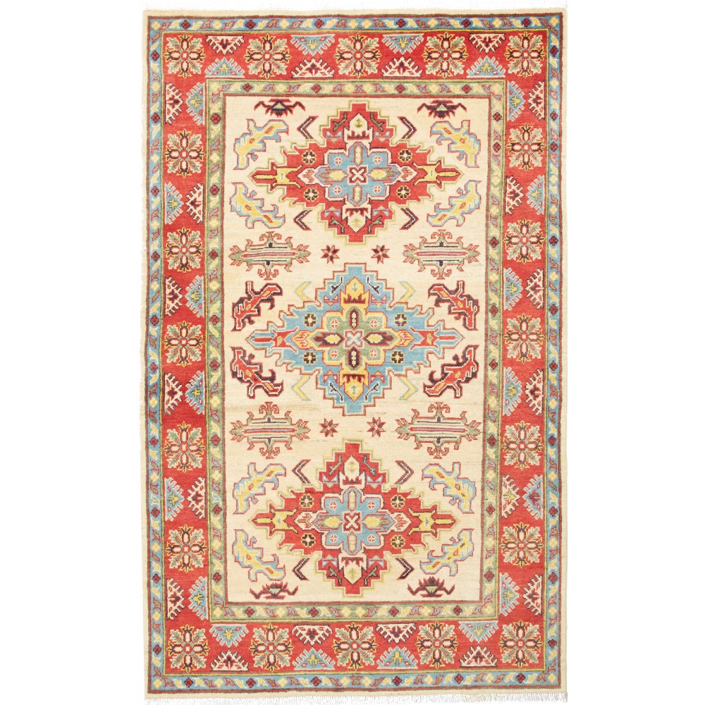 Tappeto Kazak Pakistan giallo rosso 118x192 Tappeto Kazak Pakistan giallo rosso 118x192