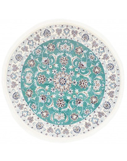 Tappeto Nain Kashmar Persia bianco blu 150x150