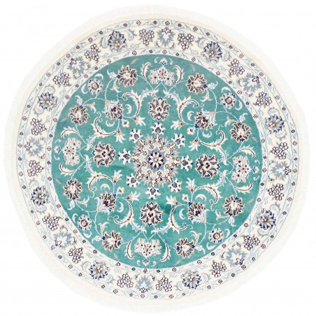 Tappeto Nain Kashmar Persia bianco blu 150x150