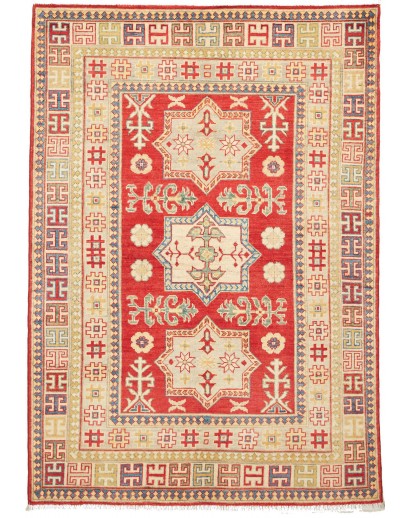 Tappeto Kazak Pakistan marrone giallo 130x186