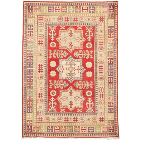 Tappeto Kazak Pakistan marrone giallo 130x186