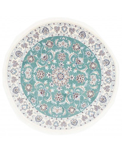 Tappeto Nain Kashmar Persia bianco azzurro 147x147