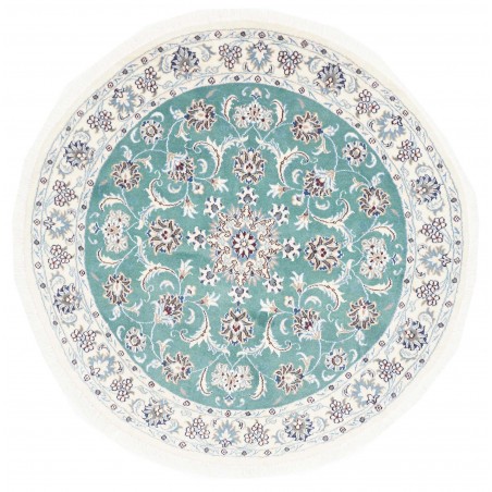 Tappeto Nain Kashmar Persia bianco azzurro 147x147