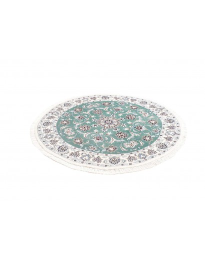 Tappeto Nain Kashmar Persia bianco azzurro 147x147
