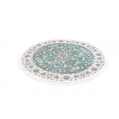 Tappeto Nain Kashmar Persia bianco azzurro 147x147