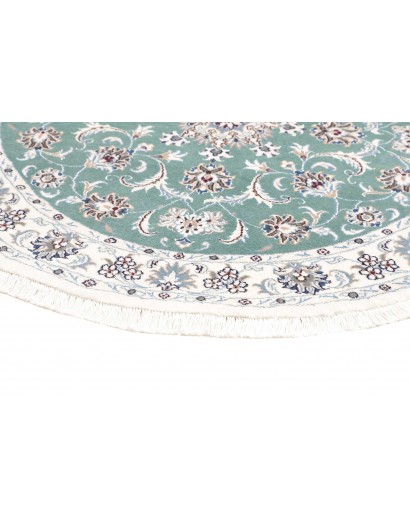 Tappeto Nain Kashmar Persia bianco azzurro 147x147