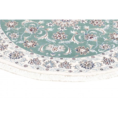 Tappeto Nain Kashmar Persia bianco azzurro 147x147