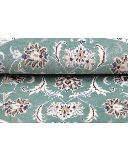 Tappeto Nain Kashmar Persia bianco azzurro 147x147